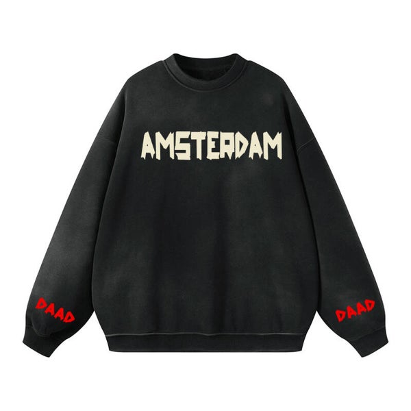 DAAD Unisex Tape Logo Crewneck Washed Black