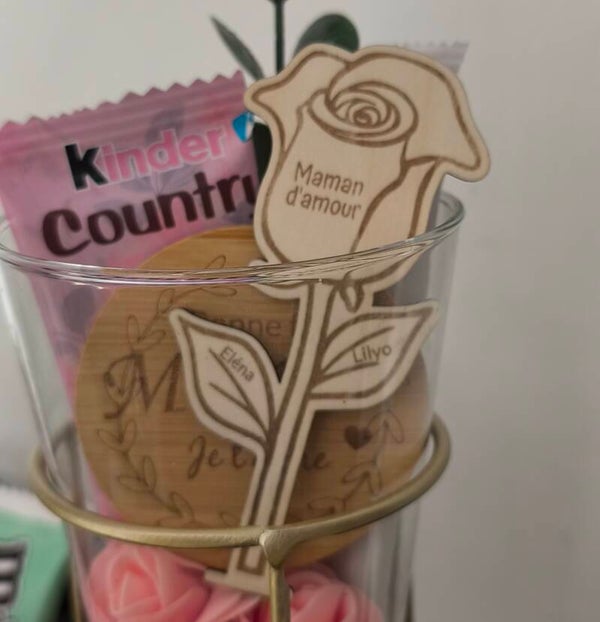 Rose éternelle en bois