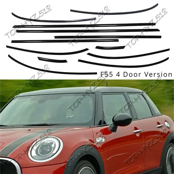 Zwarte Trimlijst set mini f55 5 deurs hoogglans zwart