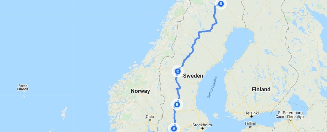 Zweden Inlandsbanan treinroute