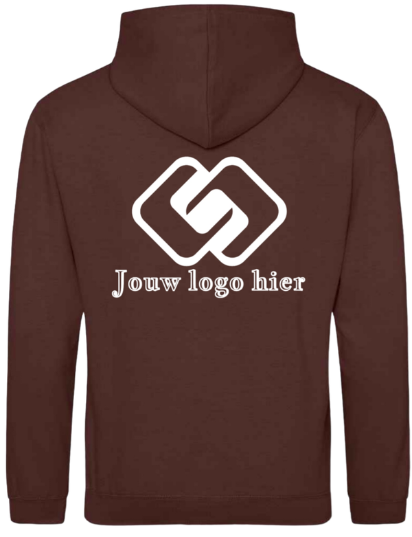 Heren hoodie bedrukt met groot rug of bortstlogo
