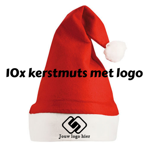 10x kerstmuts met logo
