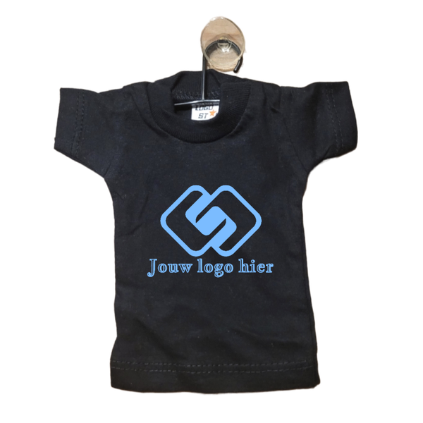 Minishirt bedrukt met logo inclusief hangertje en zuignapje