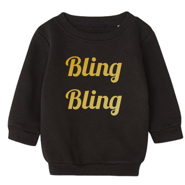 baby/dreumes sweaters van Babybugz bedrukt met goudlook tekst