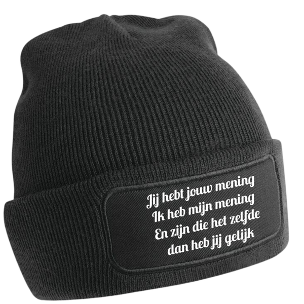 Beanie jouw mening mijn mening