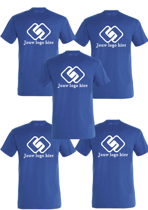5x Sol's Imperial T-shirt bedrukt met groot borstlogo of groot ruglogo