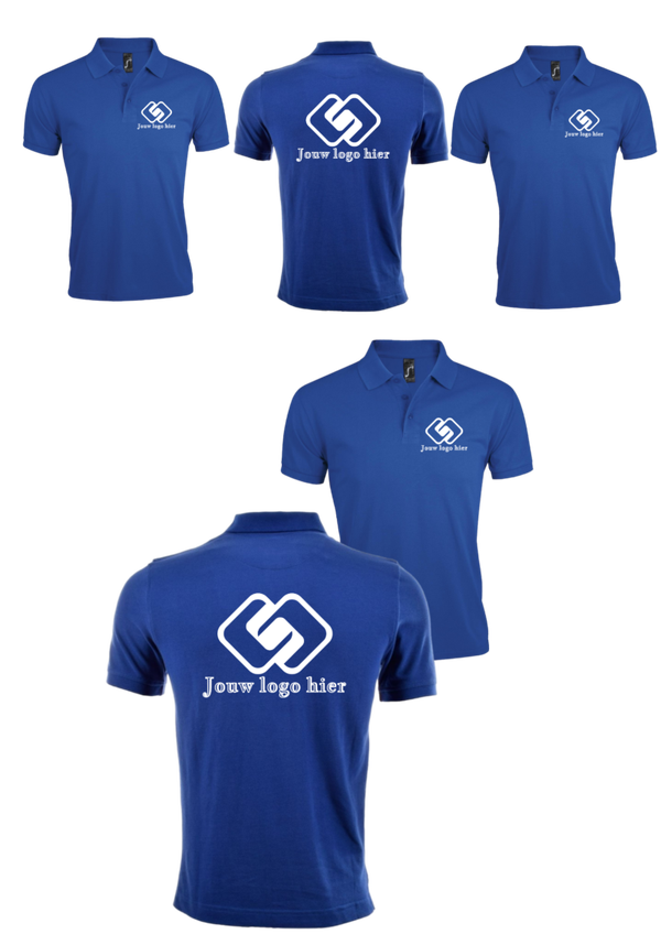 5x Sol's Prime poloshirt bedrukt met borstlogo en ruglogo