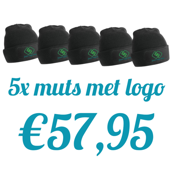 5x Beanie bedrukt met logo