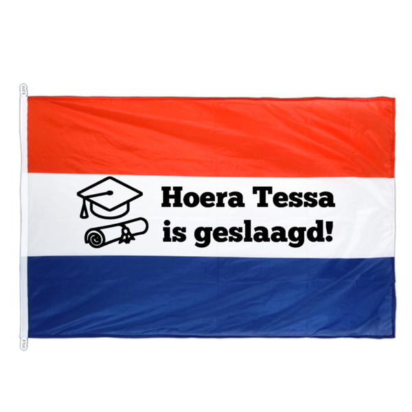 Nederlandse vlag hoera geslaagd
