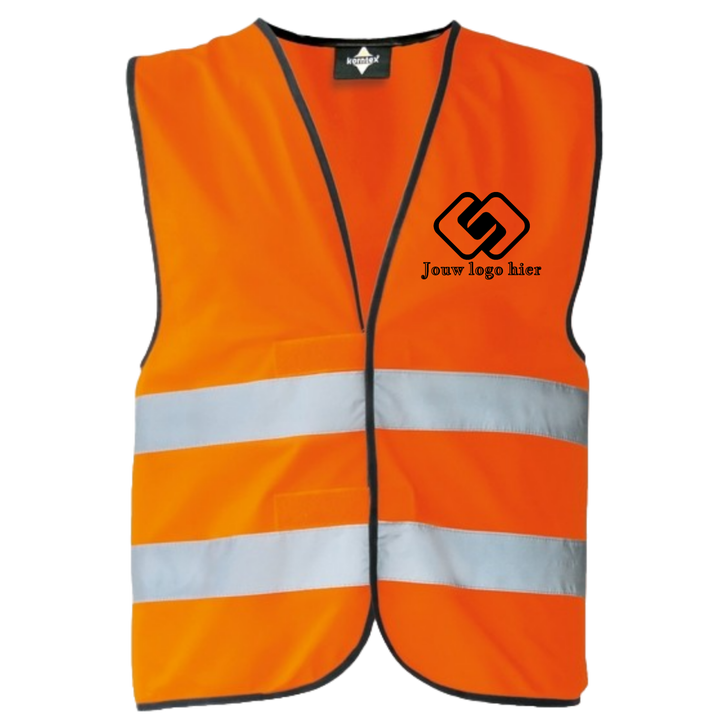 10x Oranje Veiligheidsvest voor volwassenen bedrukt met logo
