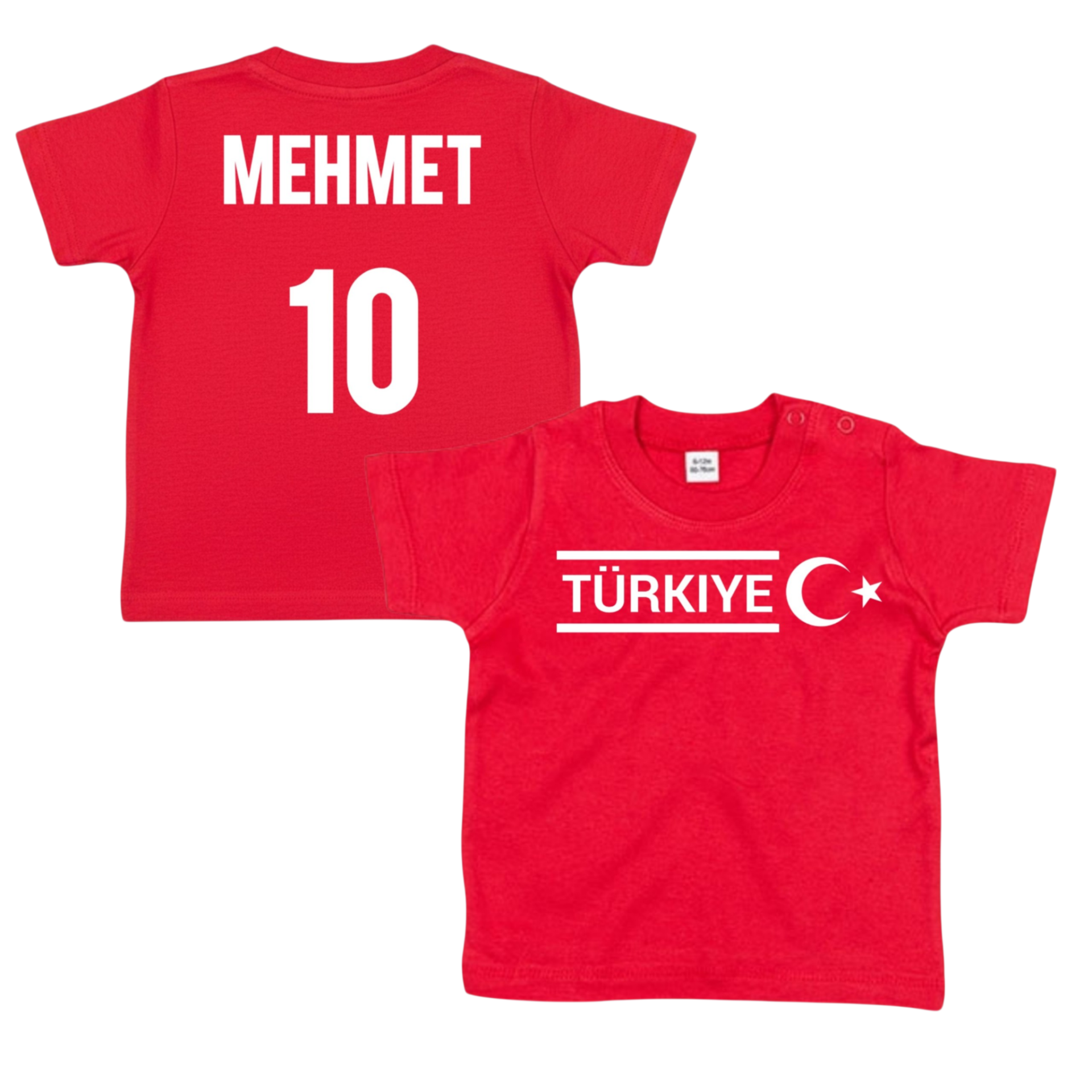 Baby Türkiye T-shirt met naam en rugnummer