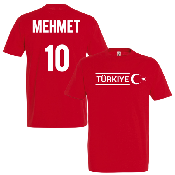 Türkiye T-shirt gepersonaliseerd met naam en rugnummer