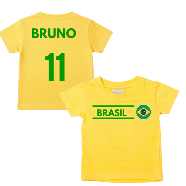 Baby Brasil T-shirt met naam en rugnummer