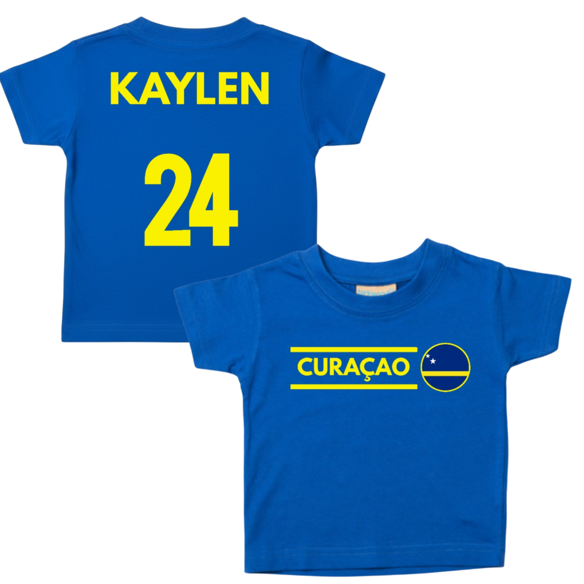 Baby Curaçao T-shirt met naam en rugnummer