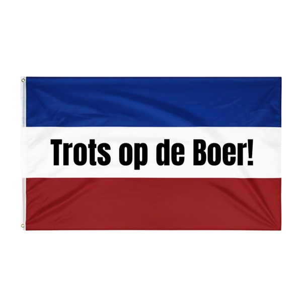 Boeren protest vlag bedrukt met tekst
