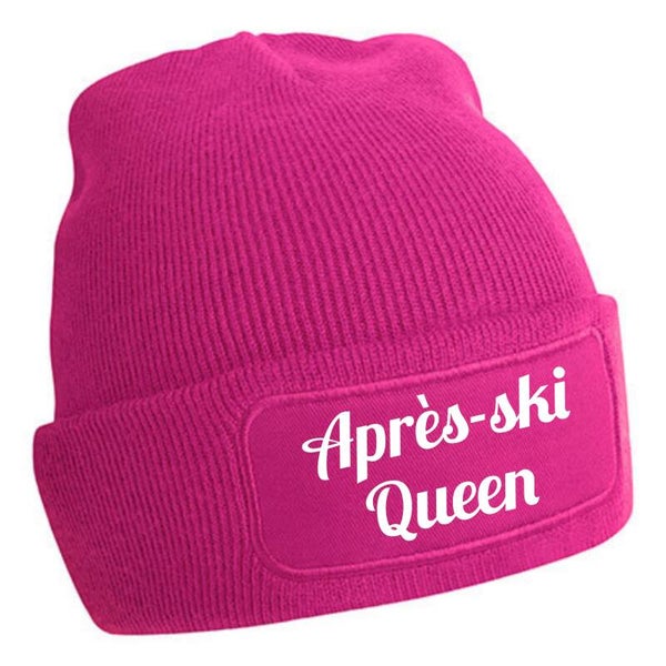 Fuchsia roze Après-ski Queen beanie
