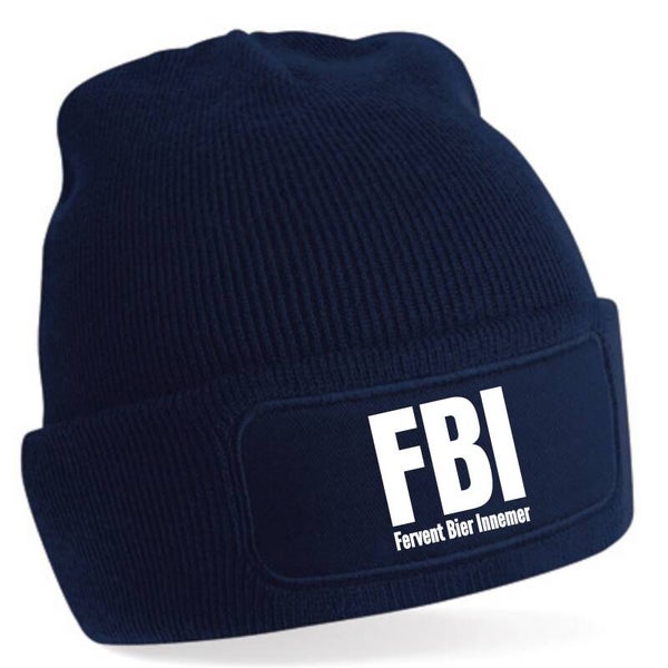 Donker blauwe FBI Beanie (Fervent Bier Innemer)