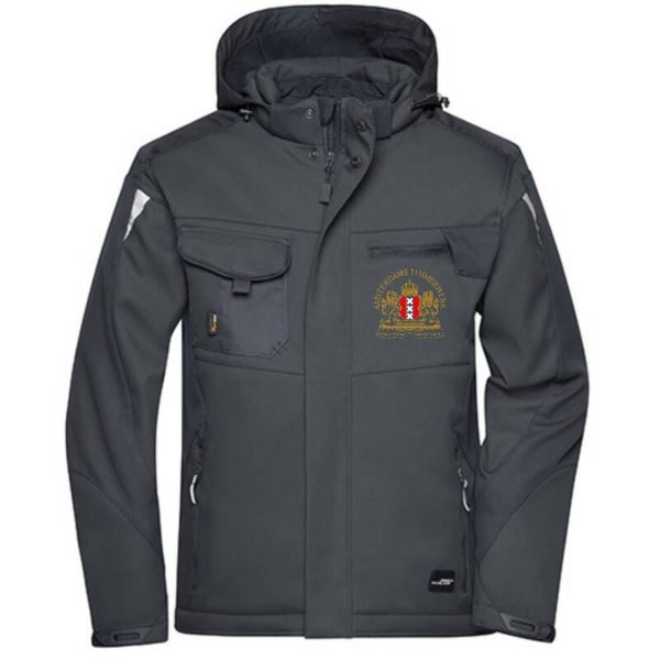 Daiber Craftsmen strong Softshelljas bedrukt met logo Amsterdams Timmerwerk