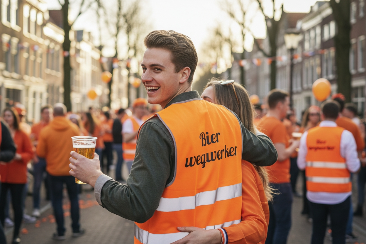 Veiligheids hesje bier wegwerker