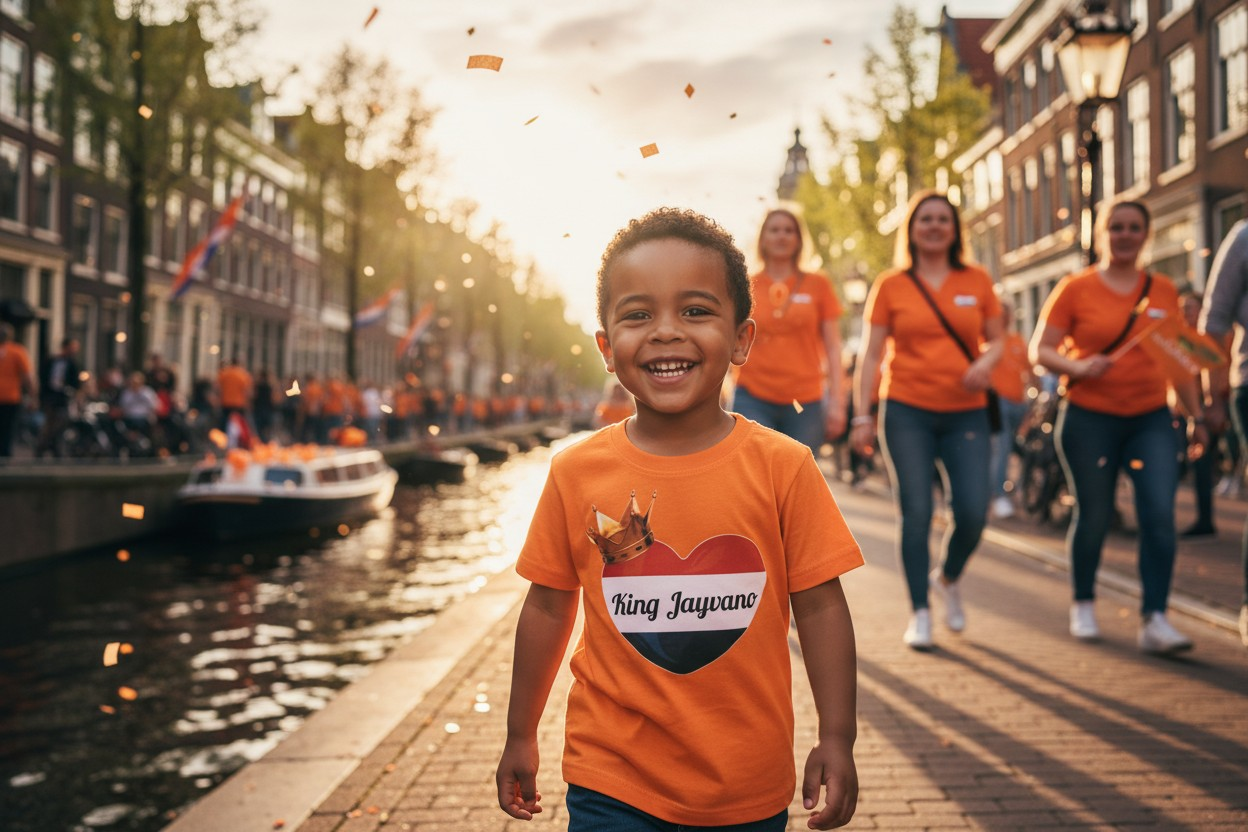 Gepersonaliseerd Koningsdag baby/kindershirt