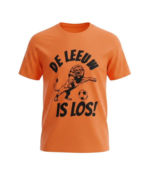 Oranje T-shirt de leeuw is los