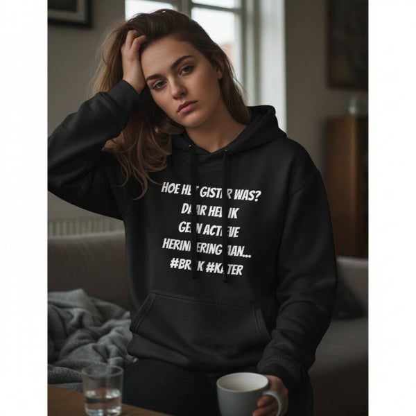 Zwarte hoodie geen actieve herinnering aan gisteren