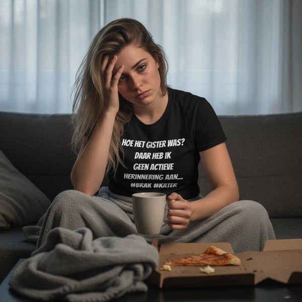 T-shirt „Geen Actieve Herinnering Aan gisteren” – Hét Kater Shirt