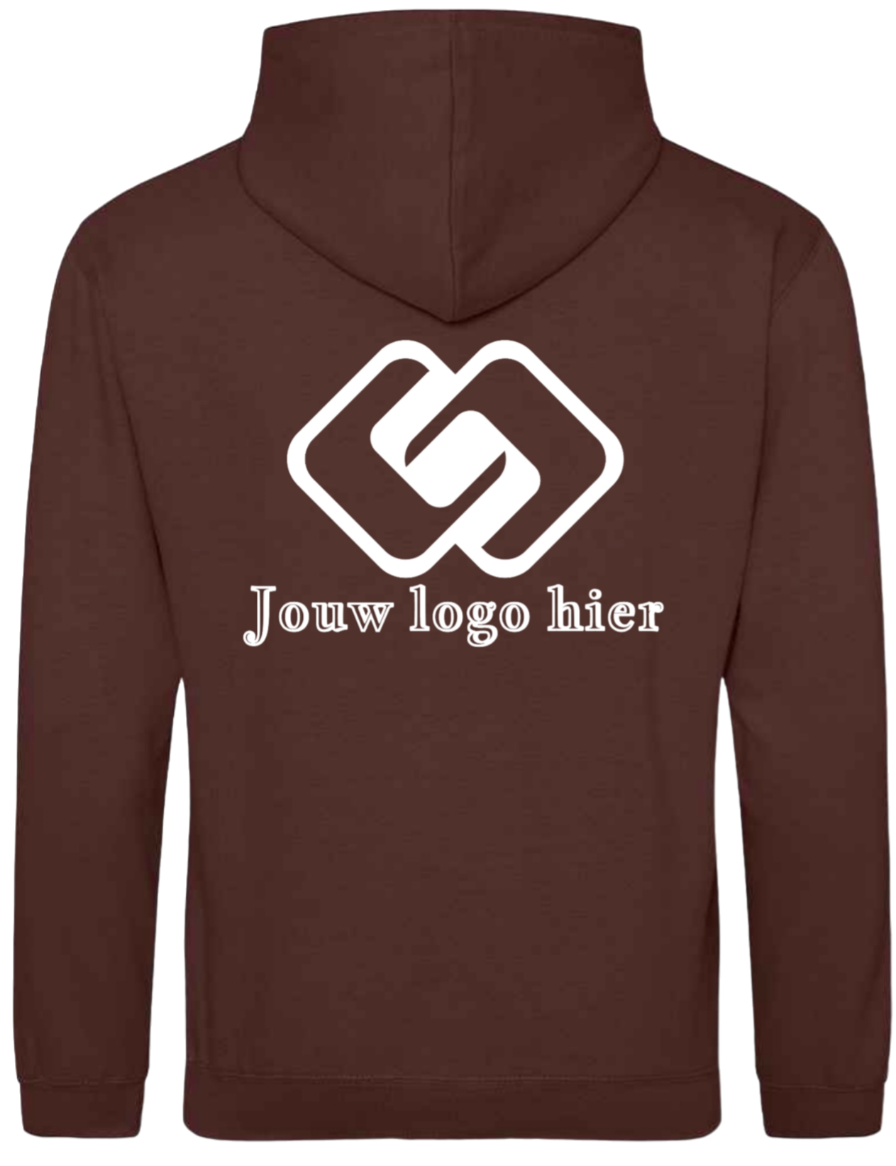 Heren hoodie bedrukt met groot rug of bortstlogo