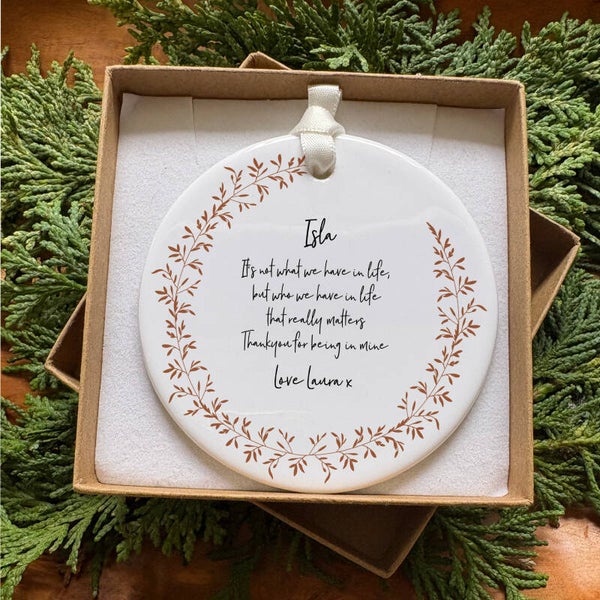 Personalised Ceramic Keepsake - Autumn Wreath design