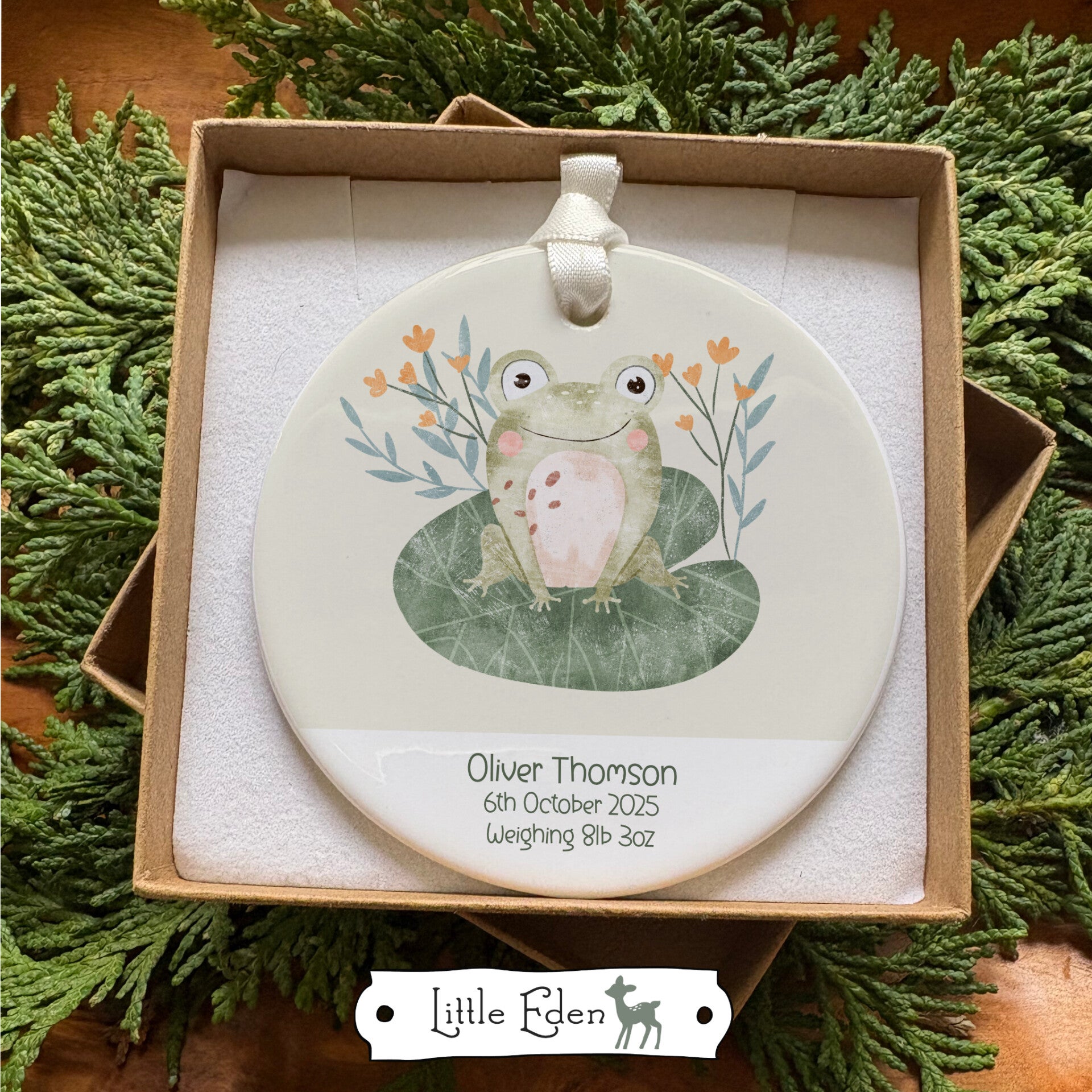New Baby Ceramic Keepsake - Frog Design