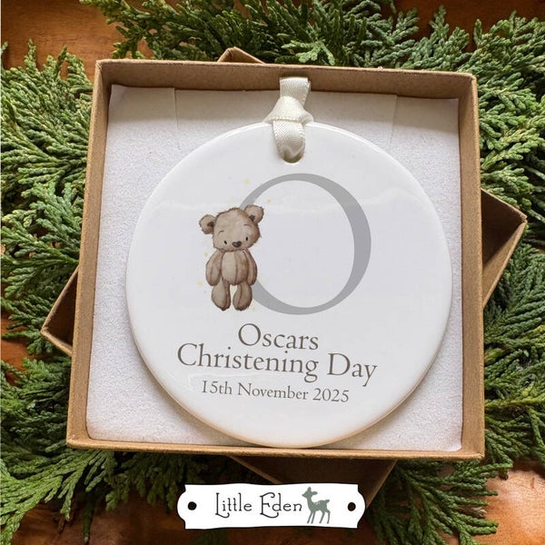 Personalised Christening Keepsake - Little Bear Design