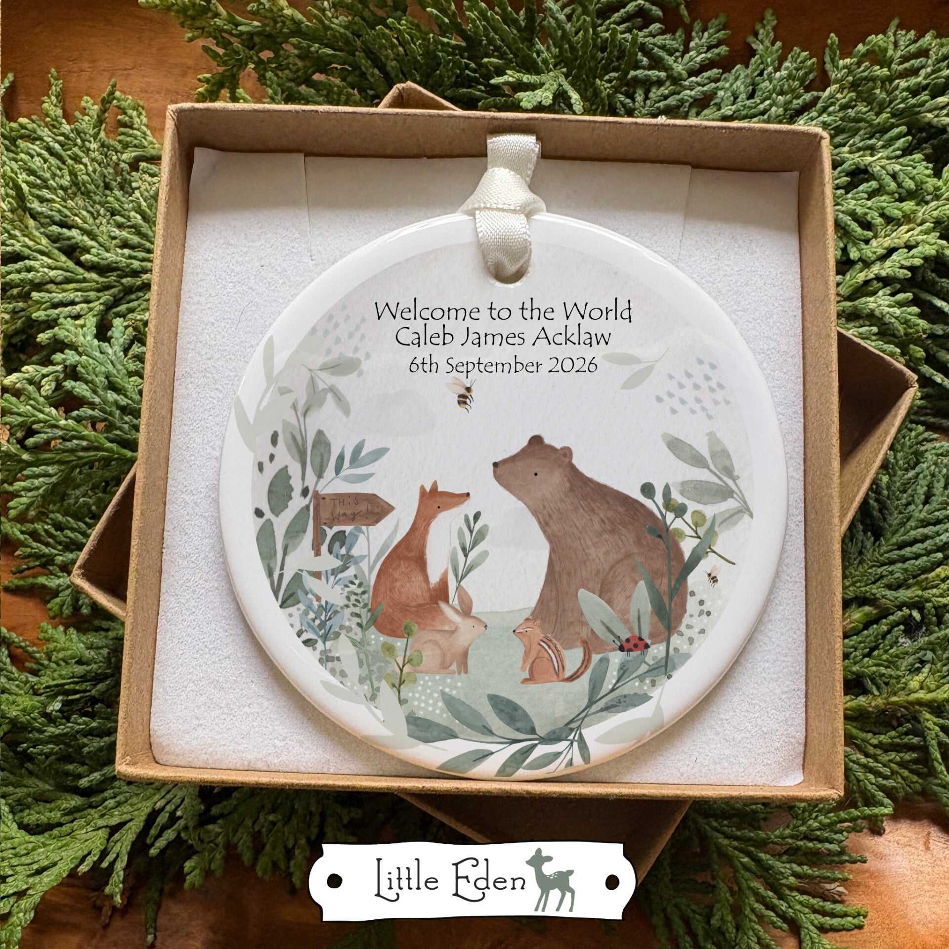 Personalised Ceramic Keepsake - Woodland Gathering