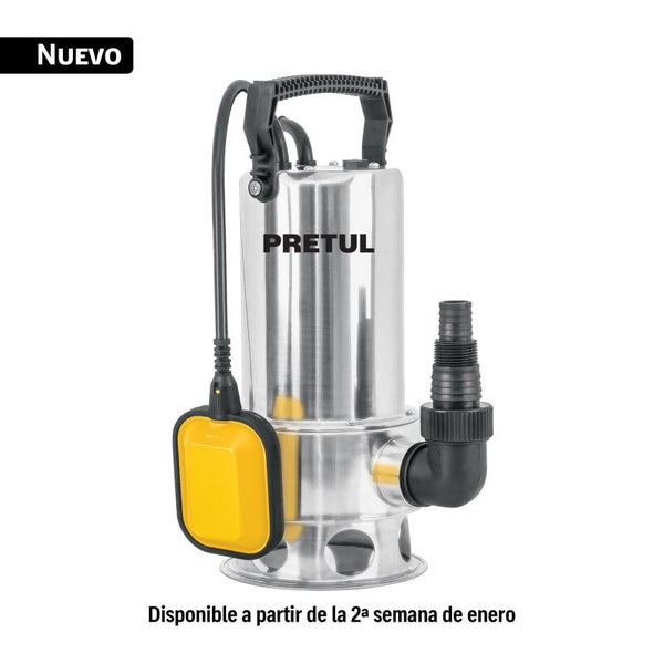 Bomba sumergible acero inoxidable PRETUL 1 1/2HP agua sucia