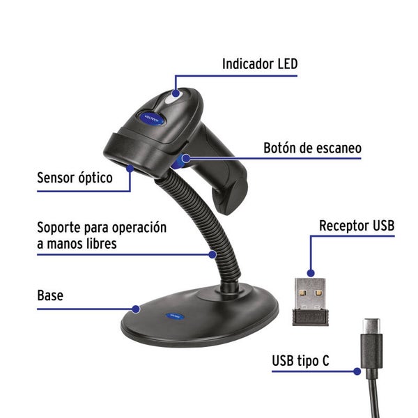 Lector de codigos de barra inalambrico VOLTEK