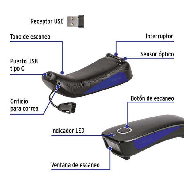 Lector de codigos de barra 2D bluetooth VOLTEK