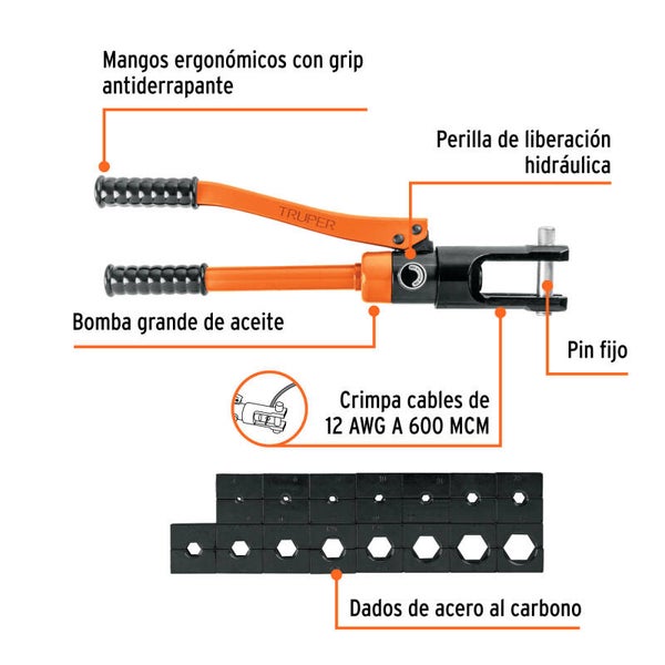 Pinza ponchadora hidraulica 16 toneladas TRUPER