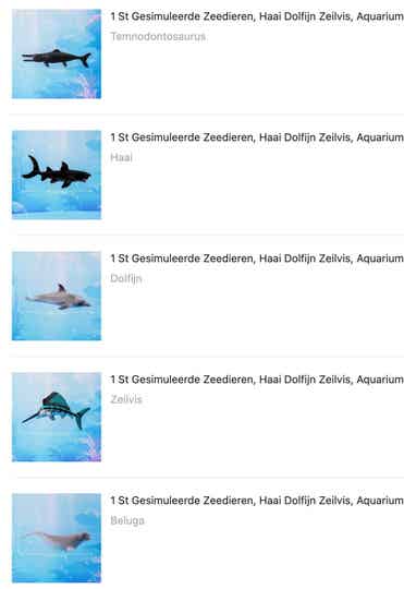 Gesimuleerde zeedieren assortiment per stuk