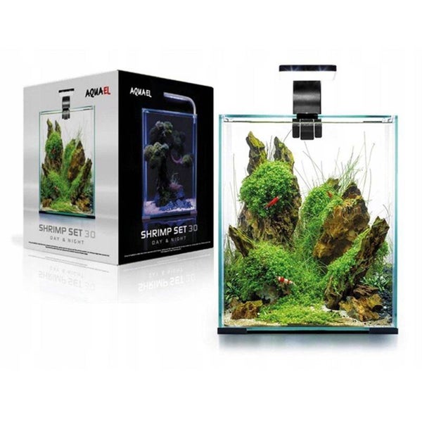 AquaEL shrimp set day & night aquarium 30 liter zwart of wit 29 x 29 x 35 cm