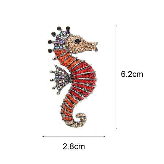 Trendy vintage zeepaardje broche