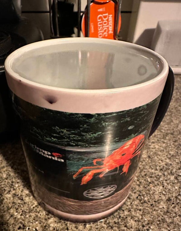 Magische keramische mok ShrimpMania zwart