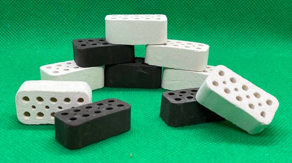 Keramiek aquarium decoratie baksteentje wit of bruin 3 cm breed