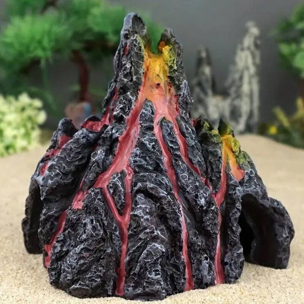 Vulkaan grot aquarium ambacht decoratie hars  10,5 x 13 x 12 cm