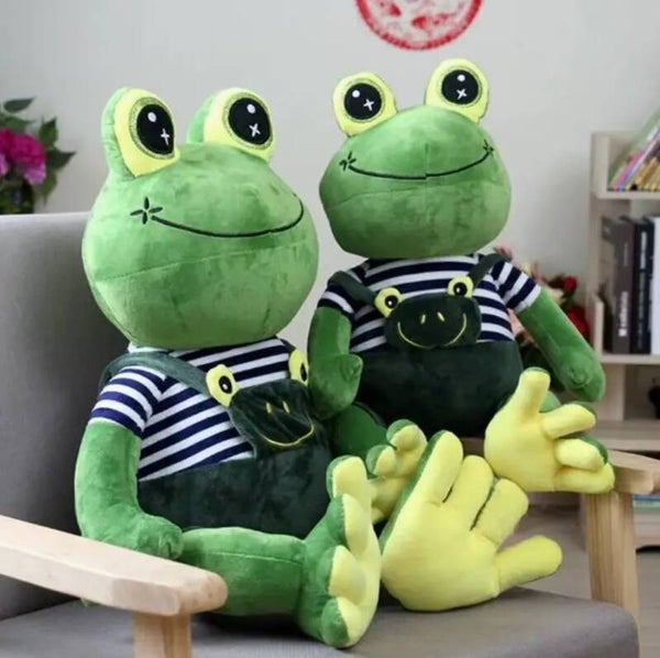 Pluche knuffel betoverende aangeklede kikker 33 cm