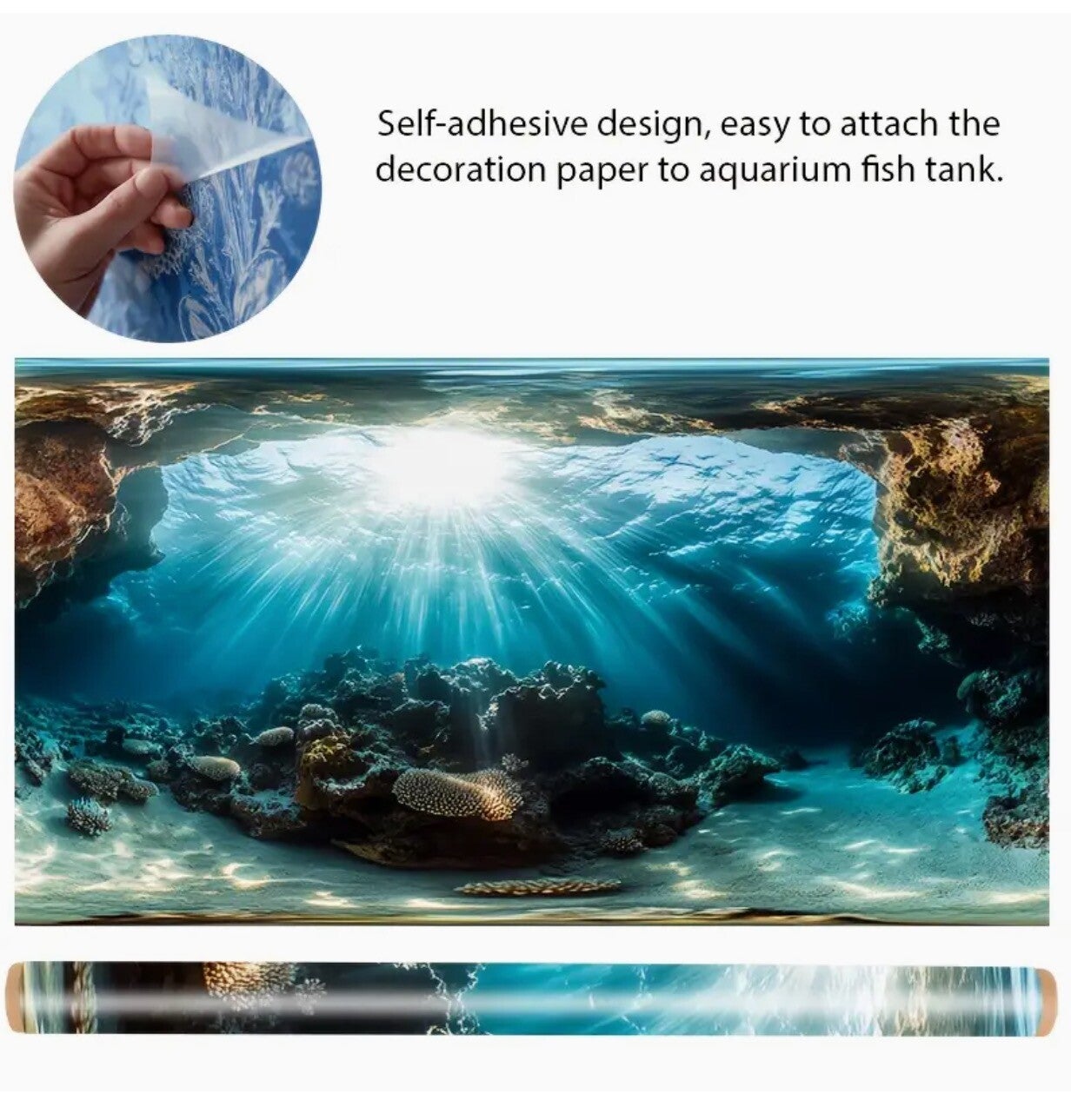 Aquarium achterwand pvc sticker poster 76 x 48 cm