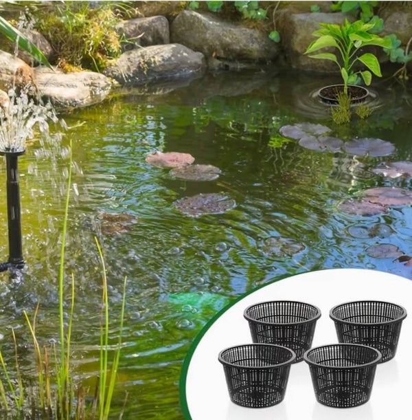 Ronde waterplantenmand – Grote hydrocultuur kweekmand (zwart)