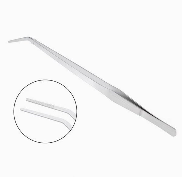 RVS Pincet krom of recht 18 tot en met 38 cm