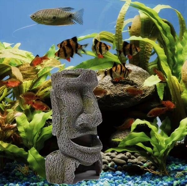 Tiki ornament aquariumdecoratie – Bruin of Grijs
