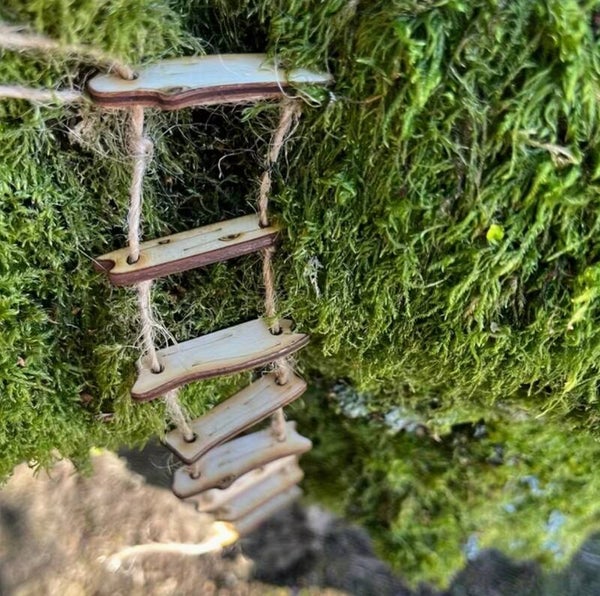 Mini houten touwladder – 30 cm – 2 stuks
