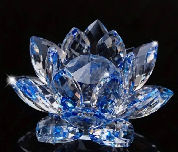 Decoratie Crystal flower Saphire Blue 6,8 x 3,7 cm