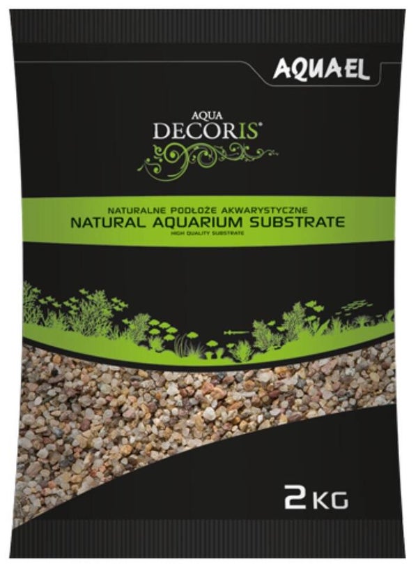 AquaEL natuurlijk veelkleurig grind 3-5 mm 2 of 10 kilo